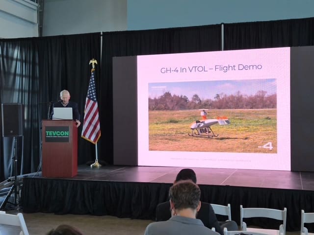 Gad Shaanan of Unmanned Aerospace delivers talk about GH4 and GH6 drones at TEVCON 2026